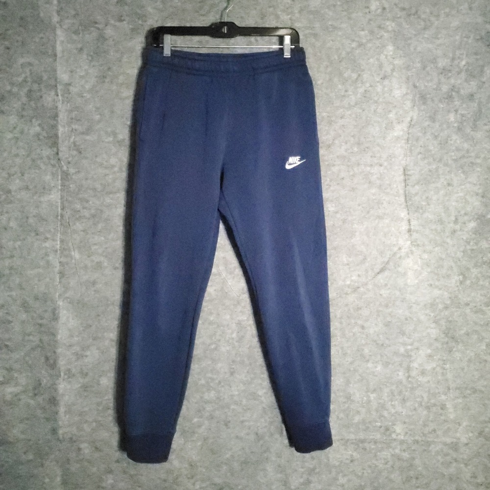 Nike Sweatpants Joggers Mens S Navy Blue Logo Print Spell Out Athletic Casual